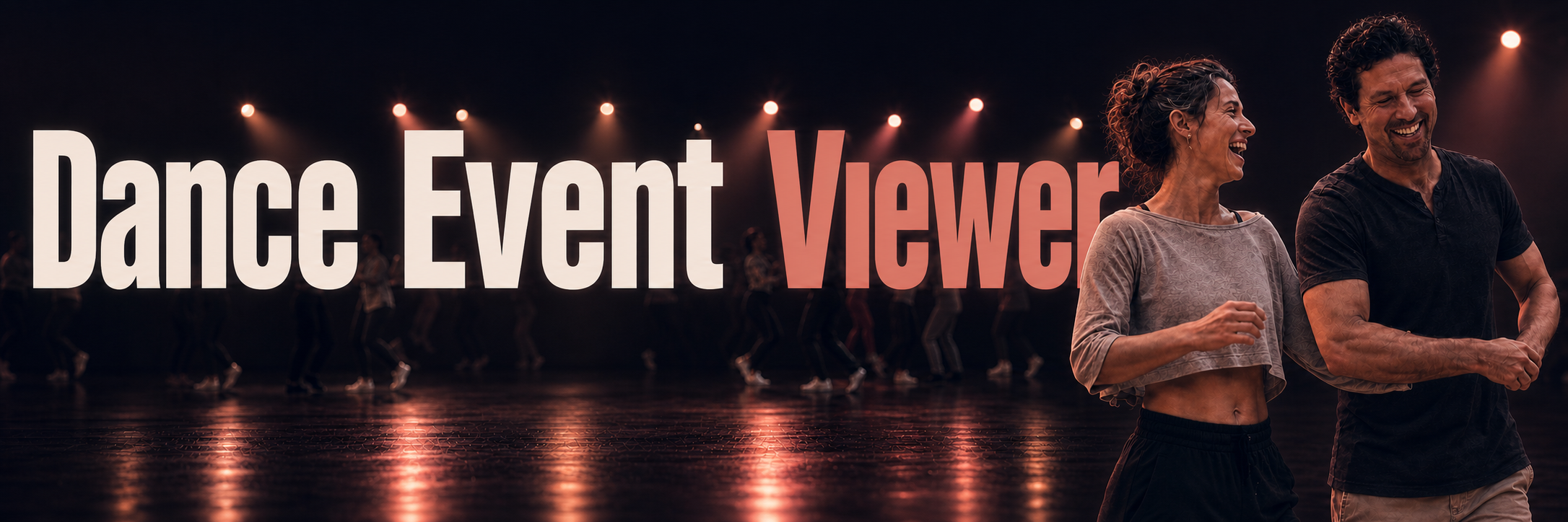 Dance Event Viewer — a dancing couple under warm club lights